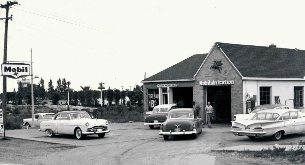 South-Side Mobil service station in Racine during the 1960s